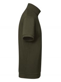 Olivgrünes Zip-Shirt für Herren aus strapazierfähigem Piqué mit Reißverschluss und Regular Fit